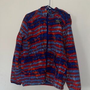 L.L. Bean Boys Blue and Red Fleece Jacket